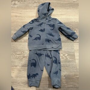 Carter's Gray and Navy Dinosaur Hoodie Set
